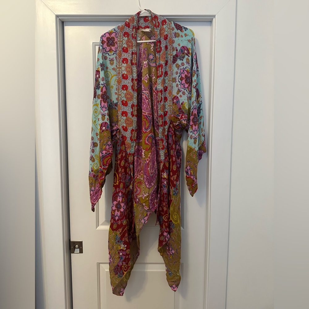 Free People Multicolor Floral Kimono Cape